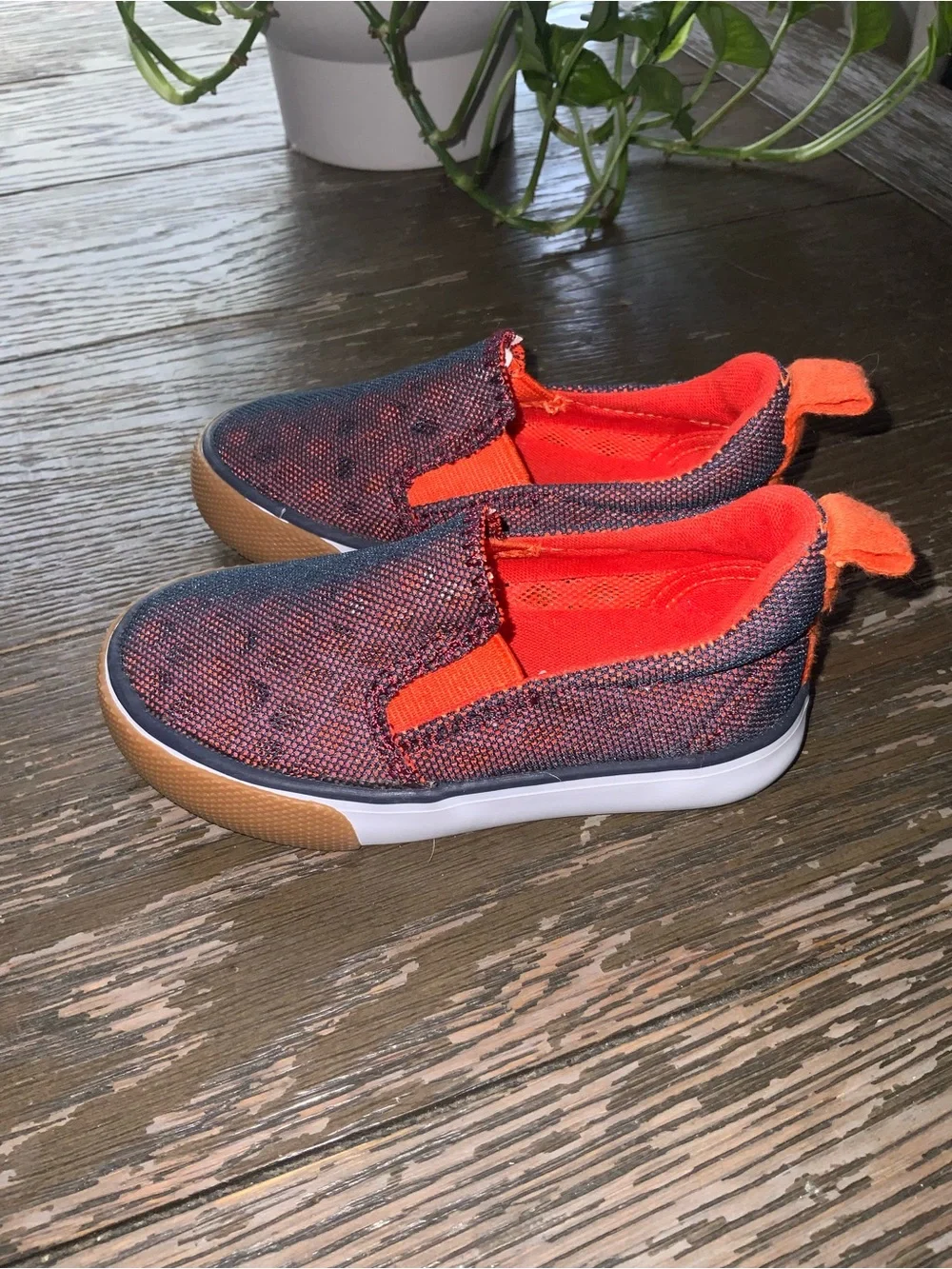 Kids Blue Sandals with Lime Accents & Red Slip-On Sneakers - Two-Pair Set Size 5